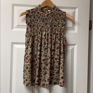 anthropologie maeve sleeveless floral swing tank